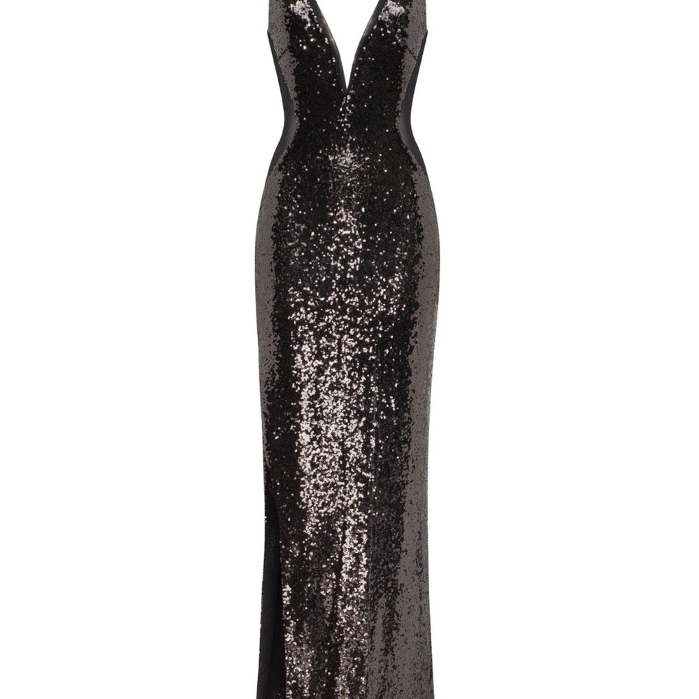 Elegant Black Sequin Evening Gown